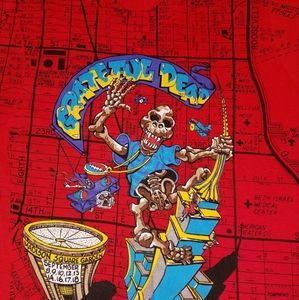 VINTAGE GRATEFUL DEAD MSG RED STREET SHIRT. NWOT.